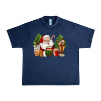 Navy santa coffee cups christmas Urban Heavy Tee - CowGirlArtShop