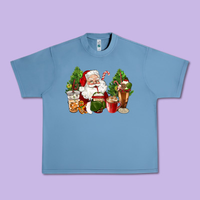 Santa Coffee Cups Christmas Urban Heavy Tee Designed By Cowgirlartshop