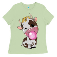 Matcha cute cow Ladies Tee - texasbilliewilder