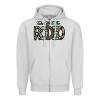 Dove Grey take me to the rodeo Zipper Hoodie - CowhideDigitalArt