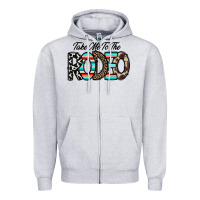 Heather Grey take me to the rodeo Zipper Hoodie - CowhideDigitalArt