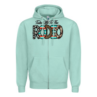 Seafoam take me to the rodeo Zipper Hoodie - CowhideDigitalArt