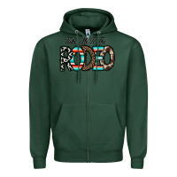 Sports Green take me to the rodeo Zipper Hoodie - CowhideDigitalArt