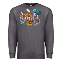 Charcoal Heather nails Premium Sweatshirt - BarkalooDesign