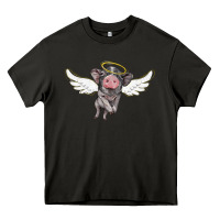 Asphalt angel baby pig Heavy Core Tee - BarkalooDesign