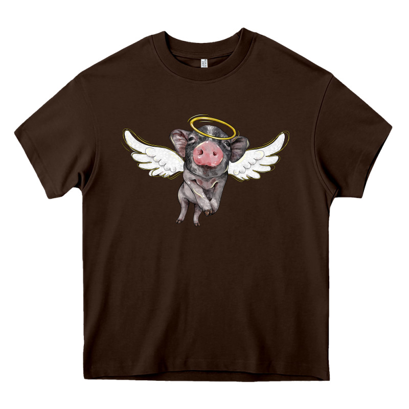 Angel Baby Pig Heavy Core Tee by BarkalooDesign | Teevron