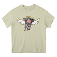 Mossy angel baby pig Heavy Core Tee - BarkalooDesign