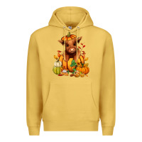 Antique Gold Fall Autumn heifer pumpkin Premium Hoodie - RanaPortraitStore