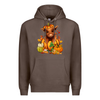 Coffee Fall Autumn heifer pumpkin Premium Hoodie - RanaPortraitStore