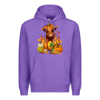 Purple Fall Autumn heifer pumpkin Premium Hoodie - RanaPortraitStore