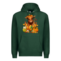Sports Green Fall Autumn heifer pumpkin Premium Hoodie - RanaPortraitStore
