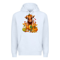 White Fall Autumn heifer pumpkin Premium Hoodie - RanaPortraitStore