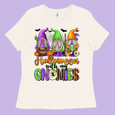 Halloween With My Gnomies Ladies Tee Designed By Texasbilliewilder