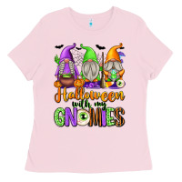 Bubblegum Pink halloween with my gnomies Ladies Tee - texasbilliewilder