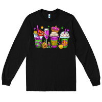 Black mardi gras coffee cups Long Sleeve Tee - OliviaCreatesArt