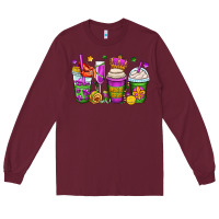 Burgundy mardi gras coffee cups Long Sleeve Tee - OliviaCreatesArt