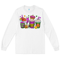 White mardi gras coffee cups Long Sleeve Tee - OliviaCreatesArt
