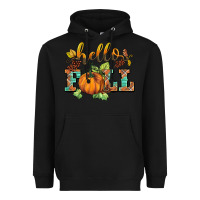 Black hello fall pumpkin Heavyweight Hoodie - BarkalooDesign