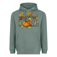 Sage hello fall pumpkin Heavyweight Hoodie - BarkalooDesign