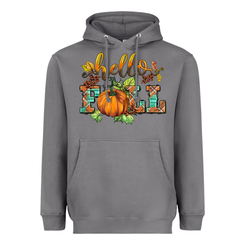 Hello Fall Pumpkin Heavyweight Hoodie by BarkalooDesign | Teevron