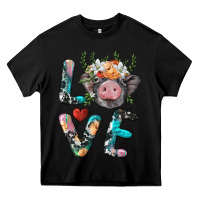 Black pig love Heavy Core Tee - BarkalooDesign