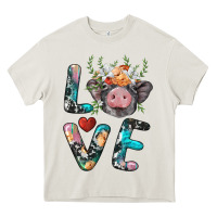 Cream pig love Heavy Core Tee - BarkalooDesign