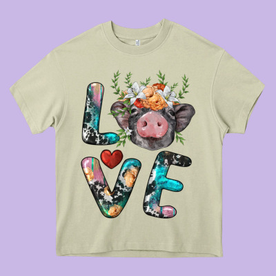 Pig Love Heavy Core Tee Designed By Barkaloodesign