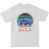 Dove Grey camping The Best Outdoor Activity Is Going Back Inside Premium Tee - Bettercallsaul
