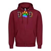 Burgundy dad lgbt Zipper Hoodie - CowhideDigitalArt