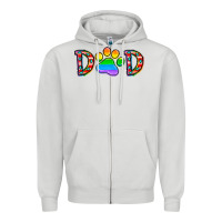 Dove Grey dad lgbt Zipper Hoodie - CowhideDigitalArt
