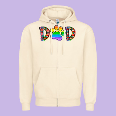 Dad Lgbt Zipper Hoodie Designed By Cowhidedigitalart