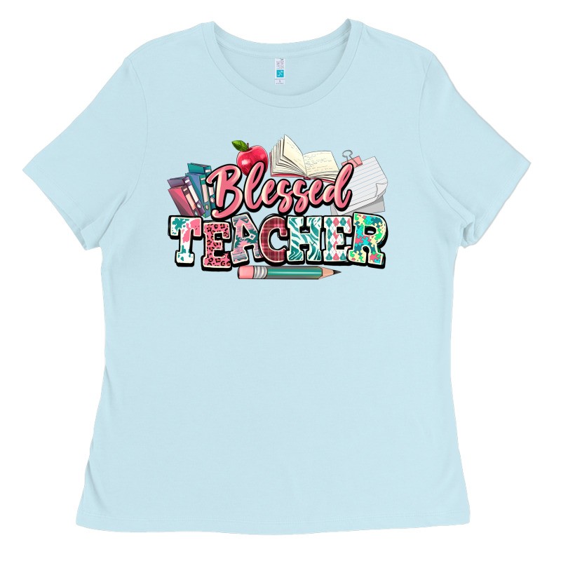 Blessed Teacher School Ladies Tee by NancyCooperArtShop | Teevron