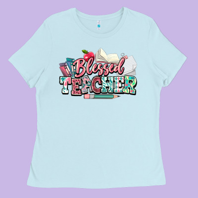 Blessed Teacher School Ladies Tee Designed By Nancycooperartshop