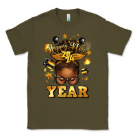 Army Green happy new year afro messy bun Classic Tee - texasbilliewilder
