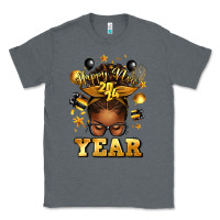 Charcoal Heather happy new year afro messy bun Classic Tee - texasbilliewilder
