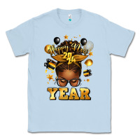 Dusty Blue happy new year afro messy bun Classic Tee - texasbilliewilder