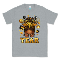 Heather Grey happy new year afro messy bun Classic Tee - texasbilliewilder