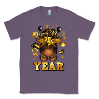 Lavender happy new year afro messy bun Classic Tee - texasbilliewilder