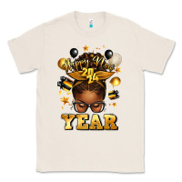 Natural happy new year afro messy bun Classic Tee - texasbilliewilder