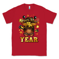 Red happy new year afro messy bun Classic Tee - texasbilliewilder