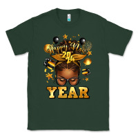 Sports Green happy new year afro messy bun Classic Tee - texasbilliewilder