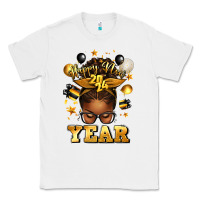 White happy new year afro messy bun Classic Tee - texasbilliewilder