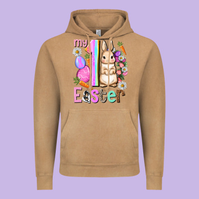 My First Easter Girl Easter Day Vintage Hoodie Designed By Howdyjamesfarm
