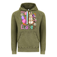 Vintage Olive My first Easter Girl Easter Day Vintage Hoodie - HowdyJamesFarm