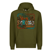 Army Green She is strong proverbs 31:25 Premium Hoodie - LillyAllenDesigns