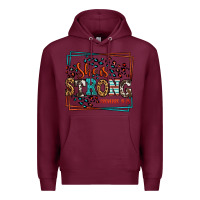 Burgundy She is strong proverbs 31:25 Premium Hoodie - LillyAllenDesigns