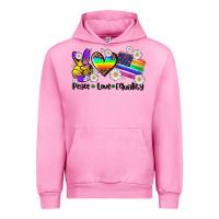 Fuchsia Pink peace love  equality Urban Hoodie - AdoDesignShop