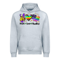 Heather Grey peace love  equality Urban Hoodie - AdoDesignShop