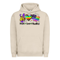 Pigment French Oak peace love  equality Urban Hoodie - AdoDesignShop