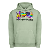 Pigment Oil Green peace love  equality Urban Hoodie - AdoDesignShop